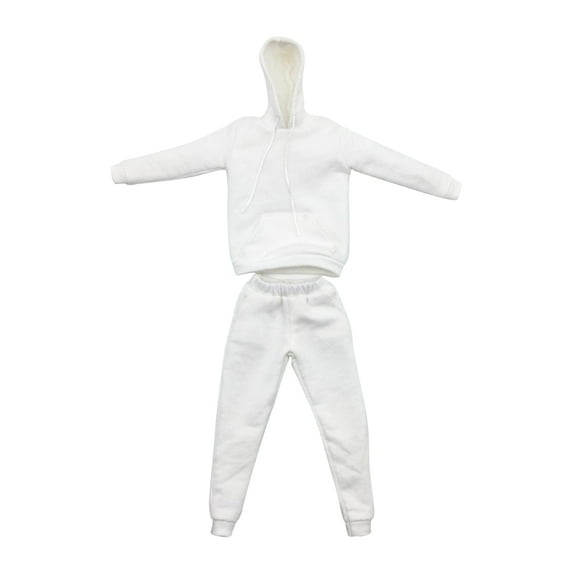1 / 6 Men Hooddie Suit Costum for Figures Doll white