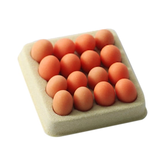 1:6 Mini Egg Set in Tray Supply Food Model Toys for Living Room Orange