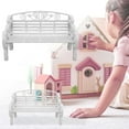 thumbnail image 1 of 1:6 Miniature Garden Bench, Decorative Plastic Doll Furniture, Park Bench with Scrollwork Design (1PC,White,8.66*3.46*5.51 Inches), 1 of 9