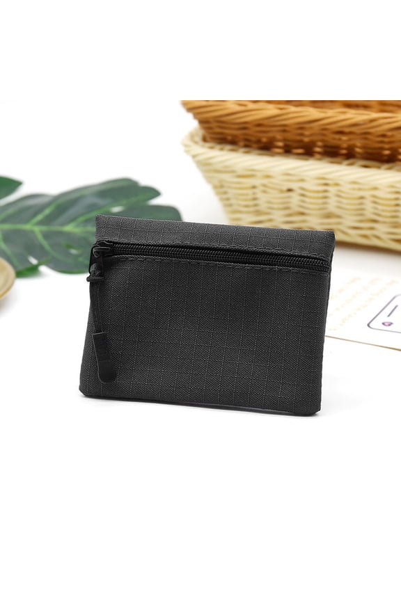 1-6 PCS Zipper Key Bag Portable Storage Wallet Oxford Cloth ID Card Bag Coin Bank Card Storage Bag Color Compact(One Size,b)