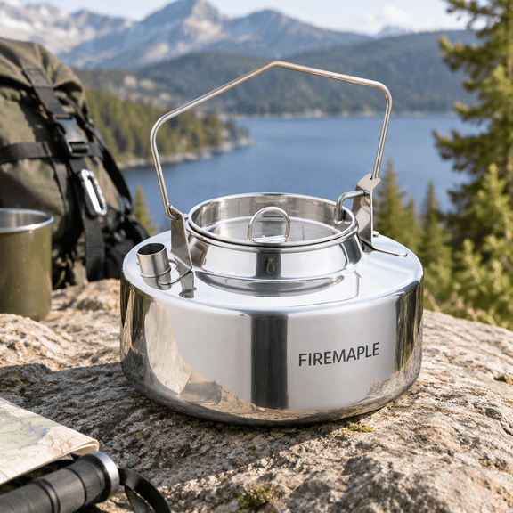 1.6 Quarts Stainless Steel Stovetop Kettle for Camping and Emergency Use