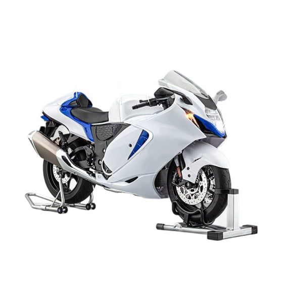1/6 Scale Alloy RC Motorcycle, Ignition Start, Dynamic Spray Exhaust, Engine Sound & LED Lights, Collectible Desk Decor for Adults