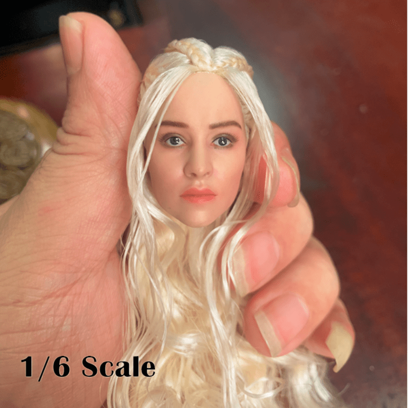 1/6 Scale Daenerys Targaryen Head Sculpt For 12 inch Female Action Figure Body Doll Head Model Toys