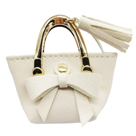 1/6 Scale Dolls Handbag with Bow Tie Fashion Dollhouse Ornament Handmade BJD Doll Accessories for 12" BJD Dolls Accs Clothing White