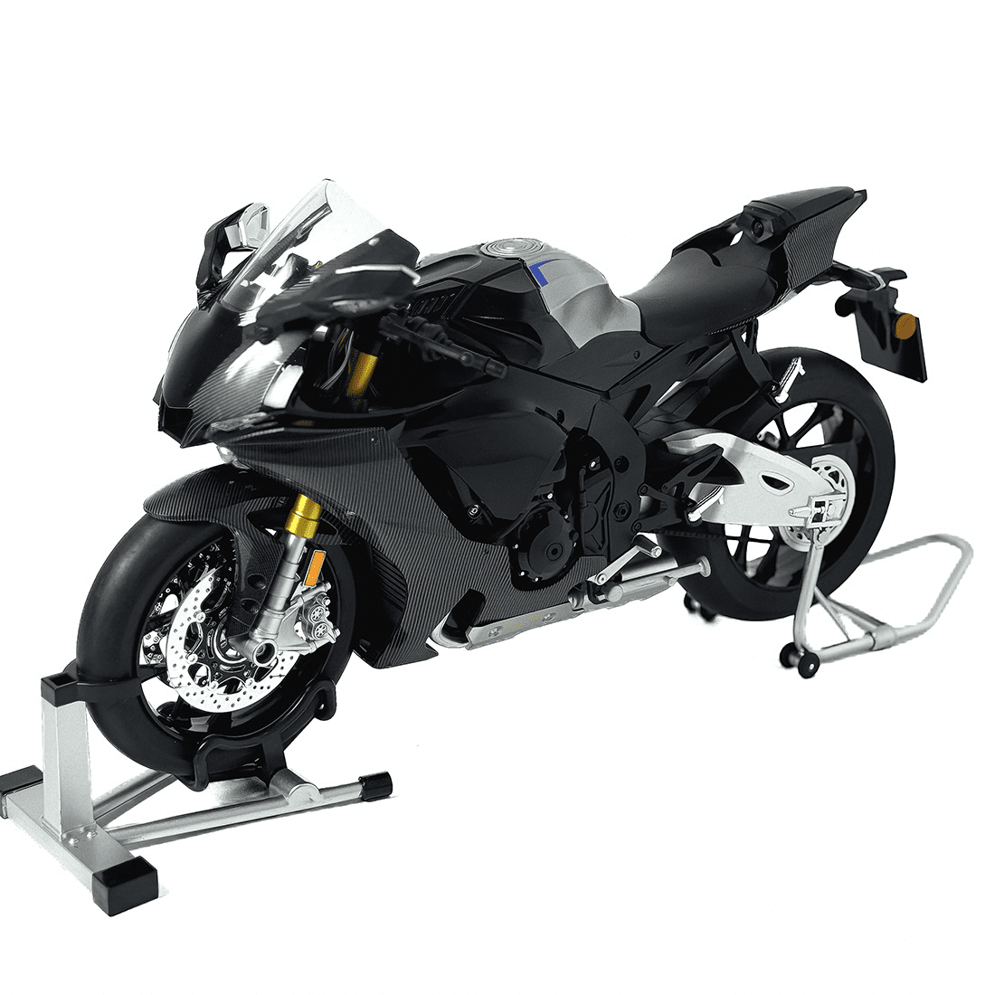 1/6 Scale R1M Alloy Dynamic RC Motorcycle Model, Realistic Simulation Sports RC Dirt Bike with Ignition Sound, Exhaust Smoke Effects & Light-Up Functions for Enthusiasts