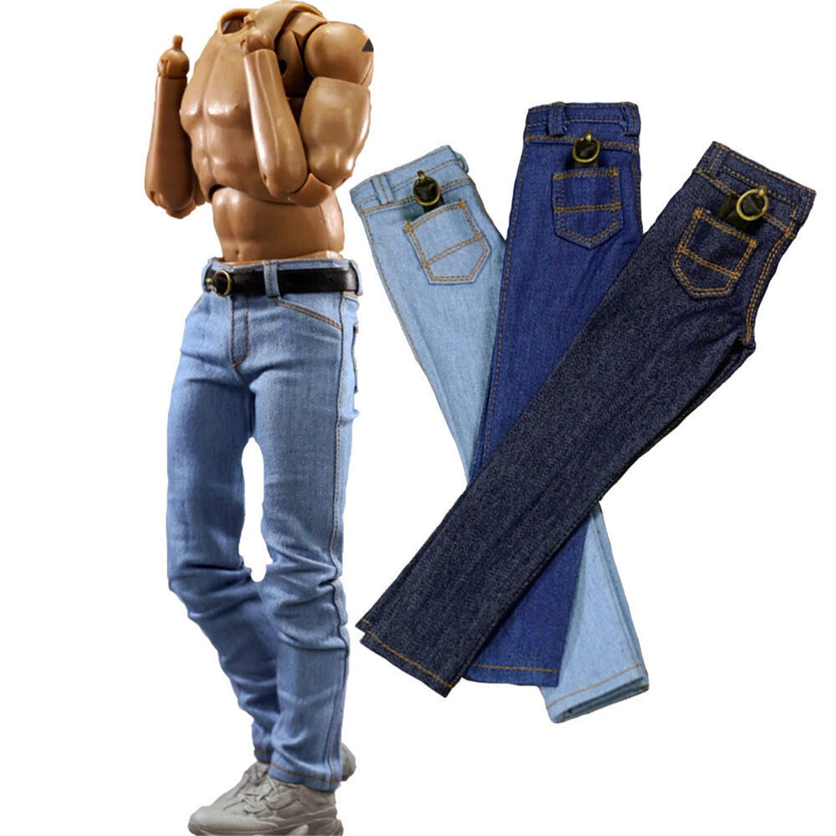 1/6 Scale Soldier Classic Jeans & Belt Model For 12'' Male Action ...