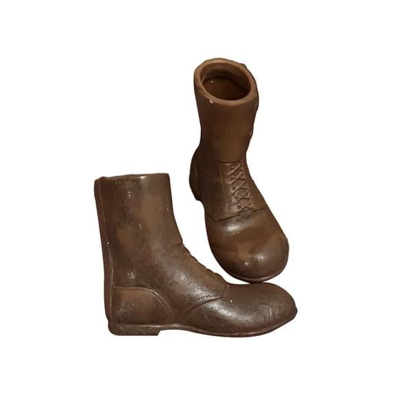 1:6 Scale Soldier Shoes Mid Calf Winter Boot Work Boot Formal Simulation Lace up Desert Boots for 12'' Male Figure Doll Brown