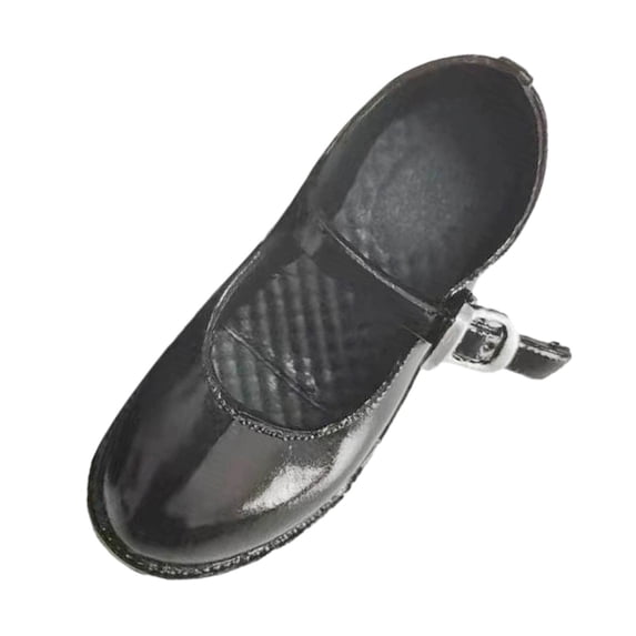1:6 Scale Woman Shoes Uniform Dress Shoes Footwear Fashion Ankle Strap Shoes Low Block Heels for 12'' Girls Doll Accessory Costume Black
