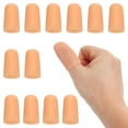 thumbnail image 1 of 1.6" Silicone Gel Finger Cots, Support Fingertips Sleeve Protector Thumb Finger Caps, Beige 12 Pcs, 1 of 7