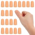 thumbnail image 1 of 1.6" Silicone Gel Finger Cots, Support Fingertips Sleeve Protector Thumb Finger Caps, Beige 20 Pcs, 1 of 7