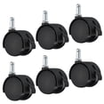 thumbnail image 1 of 1.6" Swivel Caster Nylon 360 Degree Universal Circlip Stem Wheel with Brake, 6 Pack, 1 of 6