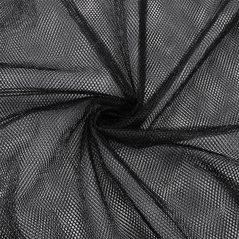Stretchy Mesh 1.6 Yard Black Mesh Fabric 59inch Wide Slightly Stretchy Fabric ...