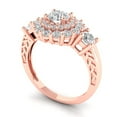 thumbnail image 1 of 1.6 ct Brilliant Round Cut Moissanite 14k Rose Gold Halo Solitaire with Accents Bridal Wedding Engagement Promise Anniversary Ring for Women size 6, 1 of 7