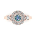 thumbnail image 1 of Halo Engagement Ring for Women - 1.4ct Blue Moissanite in 14K Rose Gold Promise Ring, 1 of 6