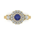 thumbnail image 1 of Halo Engagement Ring for Women - 1.4ct Simulated Tanzanite in 14K Yellow Gold Promise Ring, 1 of 8