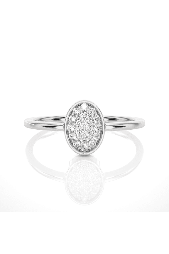 1/6 ctw Round Lab Grown Diamond Ring in Sterling Silver