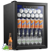 Havato 1.7 cu.ft 16 Bottle Wine Cellar, 67 Cans beverage Fridge w/ Glass Door & Adjustable Removable Shelves, Black