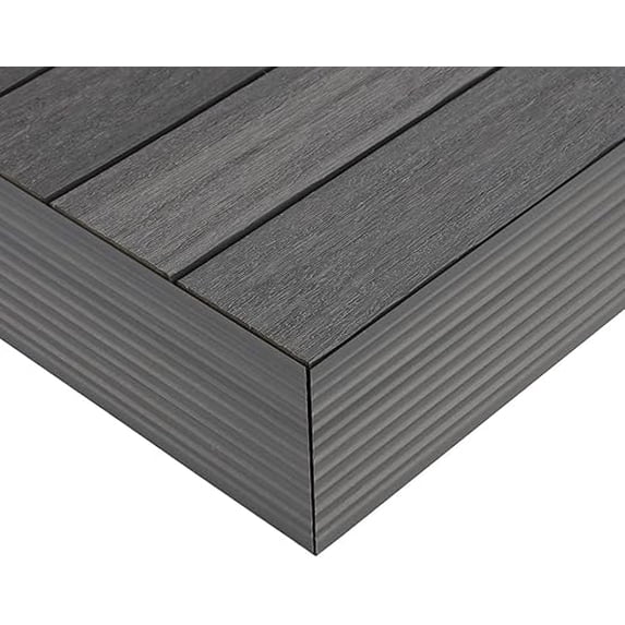 1/6 ft. x 1 ft. Quick Deck Composite Deck Tile Outside Corner Fascia in Argentinian Silver Gray (2-Pieces/Box)