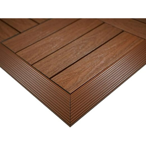 1/6 ft. x 1 ft. Quick Deck Composite Deck Tile Outside Corner Fascia in Honduran Mahogany (2-Pieces/Box)