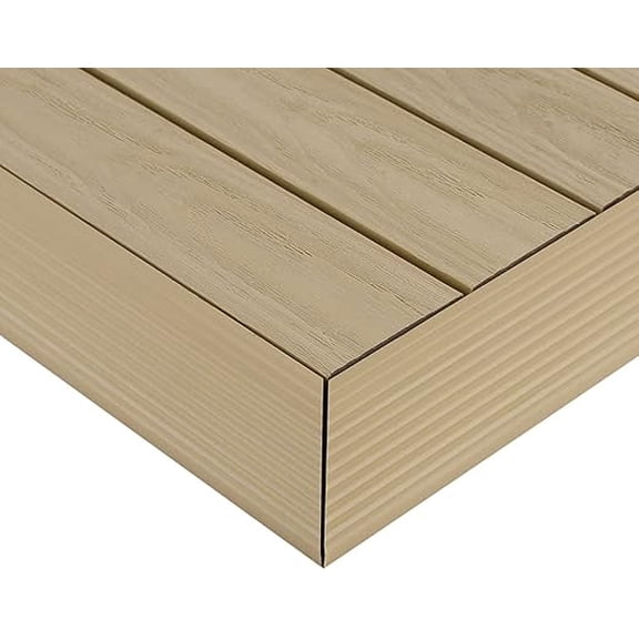 1/6 ft. x 1 ft. Quick Deck Composite Deck Tile Outside Corner Fascia in Japanese Cedar (2-Pieces/Box)