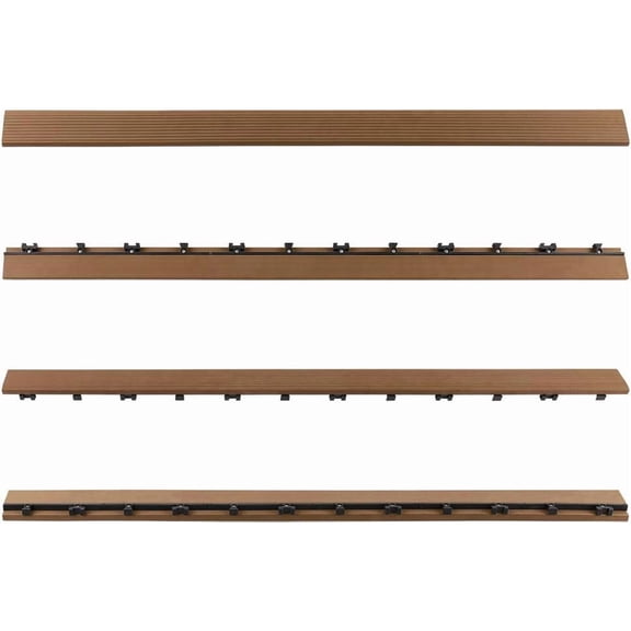 1/6 ft. x 3 ft. Quick Deck Composite Deck Tile Straight Fascia in (2-Pieces/Box) (Peruvian Teak)