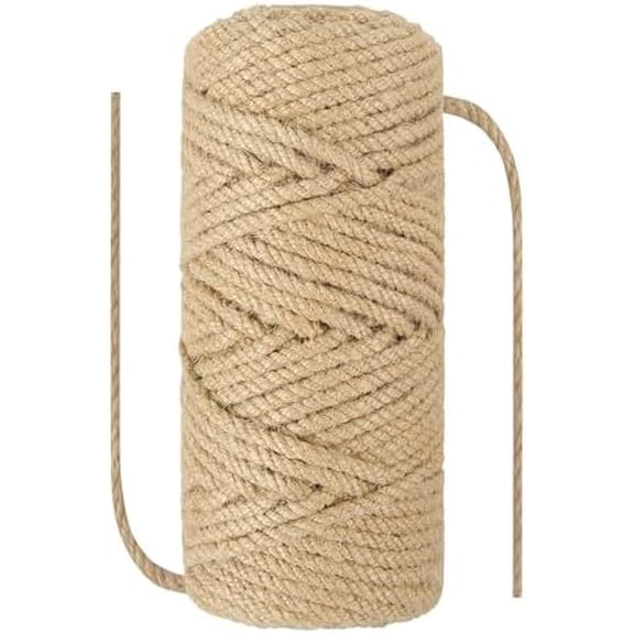 1/6 in (4mm) X 328 Ft (100meter) Natural Sisal Hemp Rope Heavy Duty Thick Twine for Cat Scratcher Post Tree, Garden, Binding, Crafts Packing Material