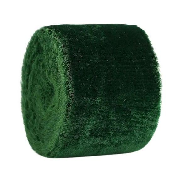 1.6 inch Green Satin Ribbon Bows, Handmade with Frayed Edges Shiny Emerald Green Ribbon, Happy Birthday Ribbon, Easter Ribbons for Crafts, 10 Yard