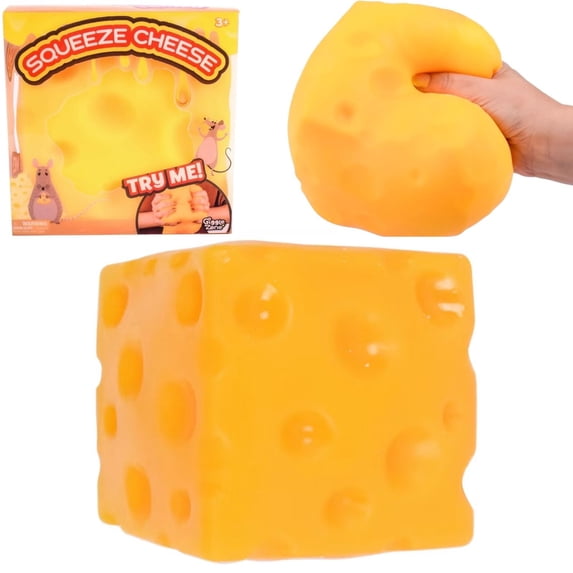 1.6-inch Squeezy Cheese Block,Squishies Squeeze Cheese,Cheese Stress Ball,Fidget Sensory Toy Gifts for Adult