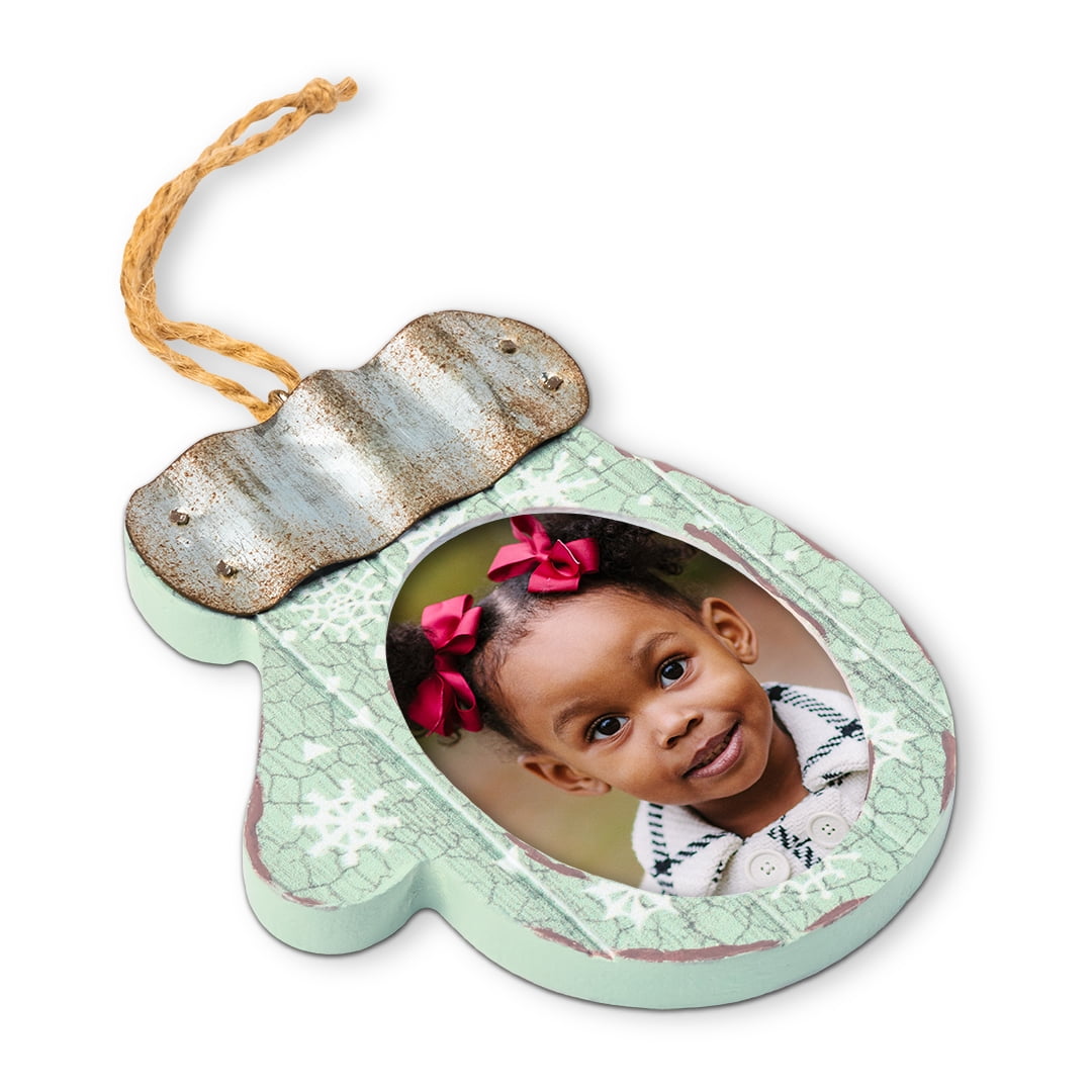 1.6 oz Rustic Wood and Metal Mitten Ornament