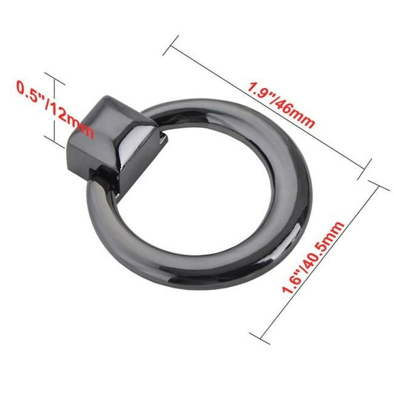 1.6 x 1.9 in. Anello Ring Cabinet Pull, Weathered Nickel - Pack of 10