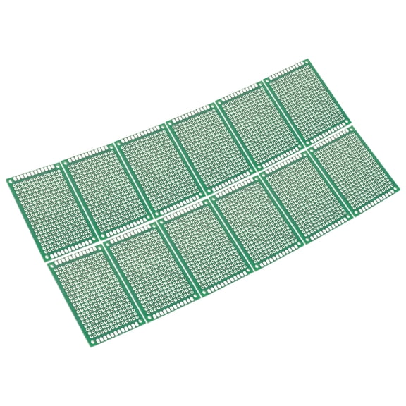 1.6" x 2.4" PCB Board Circuit, 12 Pcs Single Sided Prototype Solder Boards for Soldering and Electronic Project Circuit Boards Solderable Breadboard, Green