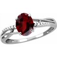 thumbnail image 1 of 1.60 Carat Garnet Gemstone and Accent White Diamond Ring, 1 of 1