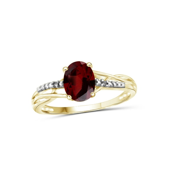 1.60 Carat Garnet Gemstone and Accent White Diamond Ring