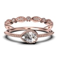 thumbnail image 1 of 1.60 Carat Pear Cut Diamond Moissanite Classic Engagement Ring, Modern Wedding Ring in 925 Sterling Silver With 18k Rose Gold Plating, Promise Ring, Dainty Ring, Bridal Rings Set, 1 of 4
