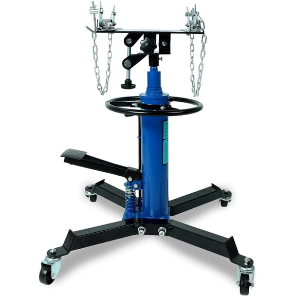 1,600lbs Transmission Jack, High Lift 2 Stage Adjustable Hydraulic Telescopic Jack with Foot Pedal & 360 Swivel Wheels, 35