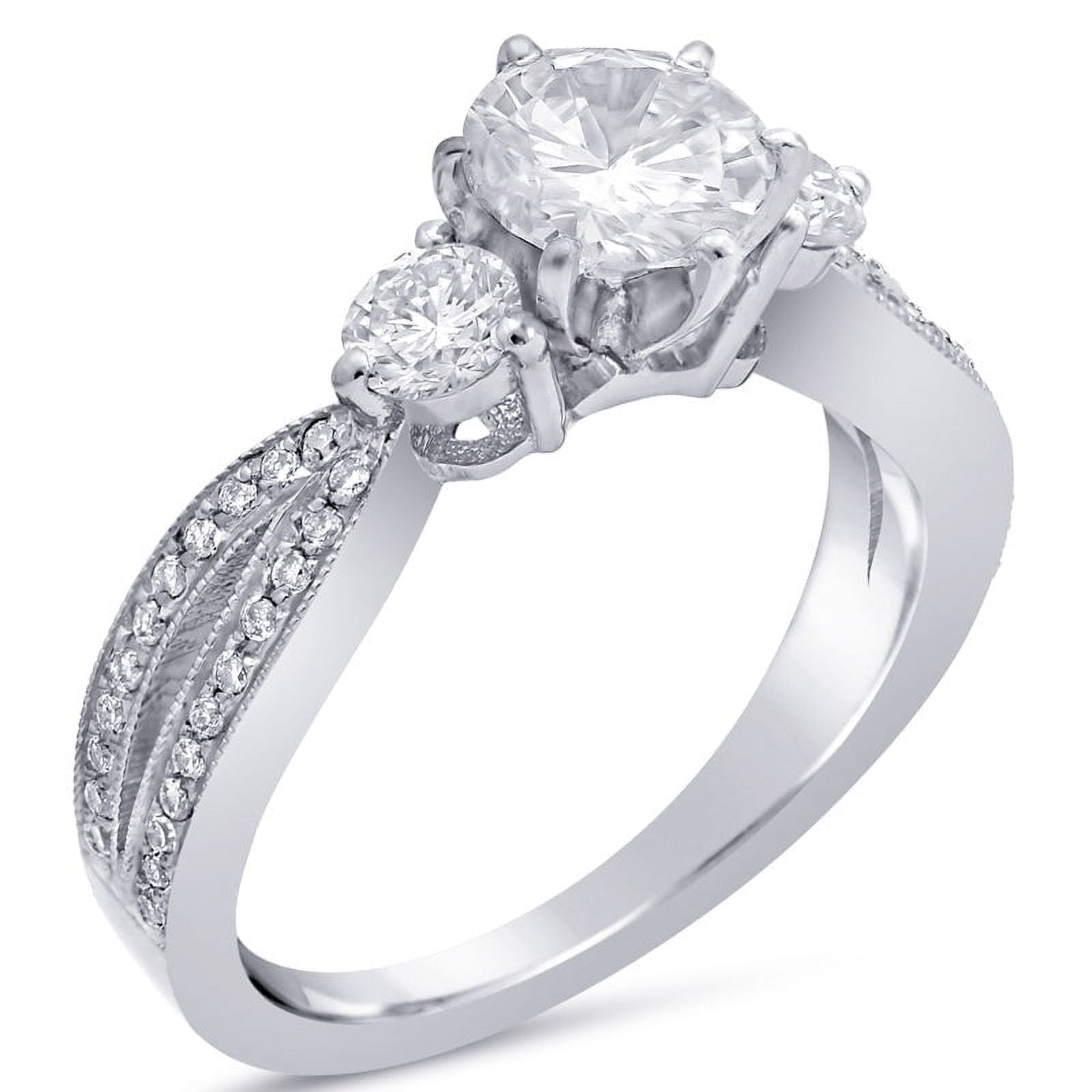OMRANII Three Stone Twisted Infinity Ring - Cubic Zirconia 925 Sterling Silver Engagement/Wedding Ring (Sizes 4-10)