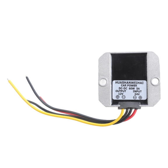 1. 60W 24V to 12V 5A Step-Down Converter Water-proof Regulator for Automotive, LED Lights & Marine Equipment