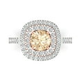 thumbnail image 1 of 1.615 ctw Solitaire with Zirconia Diamond Accents Anniversary Ring for Women | Round Cut Natural Morganite | Hyperallergenic Solid 18K White/Rose Gold, 1 of 5