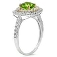 thumbnail image 1 of 1.615 ct Round Cut Natural Peridot Halo Engagement Ring for Women in 18K White/Yellow Gold, 1 of 2