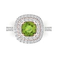 thumbnail image 1 of Clara Pucci 14K White/Rose Gold 1.61ct Peridot Solitaire with Accents Ring, 1 of 8