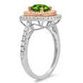 thumbnail image 1 of 1.615 ct Round Cut Natural Peridot Solitaire with Accents Engagement Ring for Women in 18K White/Rose Gold, 1 of 2