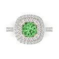 thumbnail image 1 of Clara Pucci 14K White/Rose Gold 1.61ct Green Solitaire with Accents Ring, 1 of 8