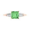 thumbnail image 1 of Three-Stone Engagement Ring for Women - 1.62ct Simulated Green Diamond in 14K Rose Gold Promise Ring, 1 of 6