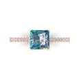 thumbnail image 1 of 1.62 ct Princess Cut Blue Moissanite Solitaire with Simulated Diamond Accents 18K Rose Gold Womens Engagement Ring, 1 of 5
