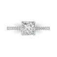 thumbnail image 1 of 1.62 ct Princess Cut Moissanite Solitaire with Simulated Diamond Accents 14K White Gold Womens Engagement Ring, 1 of 5