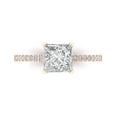 thumbnail image 1 of 1.62 ct Princess Cut Moissanite Solitaire with Simulated Diamond Accents 18K Rose Gold Womens Engagement Ring, 1 of 5