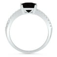 thumbnail image 1 of 1.62 ct Princess Cut Natural Onyx Solitaire with Accents Engagement Ring for Women in 18K White Gold, 1 of 2
