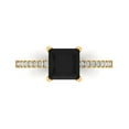 thumbnail image 1 of 1.62 ctw Solitaire with Zirconia Diamond Accents Anniversary Ring for Women | Princess Cut Natural Onyx | Hyperallergenic Solid 18K Yellow Gold, 1 of 5