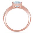 thumbnail image 1 of 1.62 ct Princess Cut Natural Swiss Blue Topaz Solitaire with Accents Engagement Ring for Women in 14K Rose Gold, 1 of 2