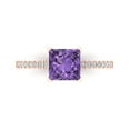 thumbnail image 1 of 1.62 ct Princess Cut Simulated Alexandrite Solitaire with Accents Engagement Ring for Women in 18K Rose Gold, 1 of 5